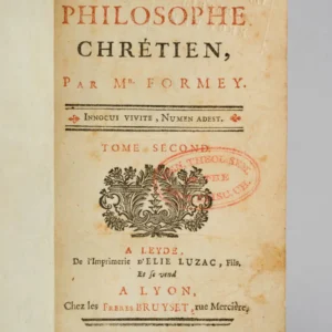 Le Philosophe Chrétien, par Mr. Formey
