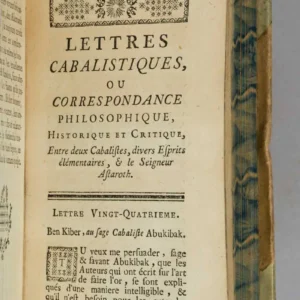 Lettres cabalistiques, ou Correspondance philosophique, historique & critique, entre deux Cabalistes, divers Esprits élémentaires, & le Seigneur Astaroth.